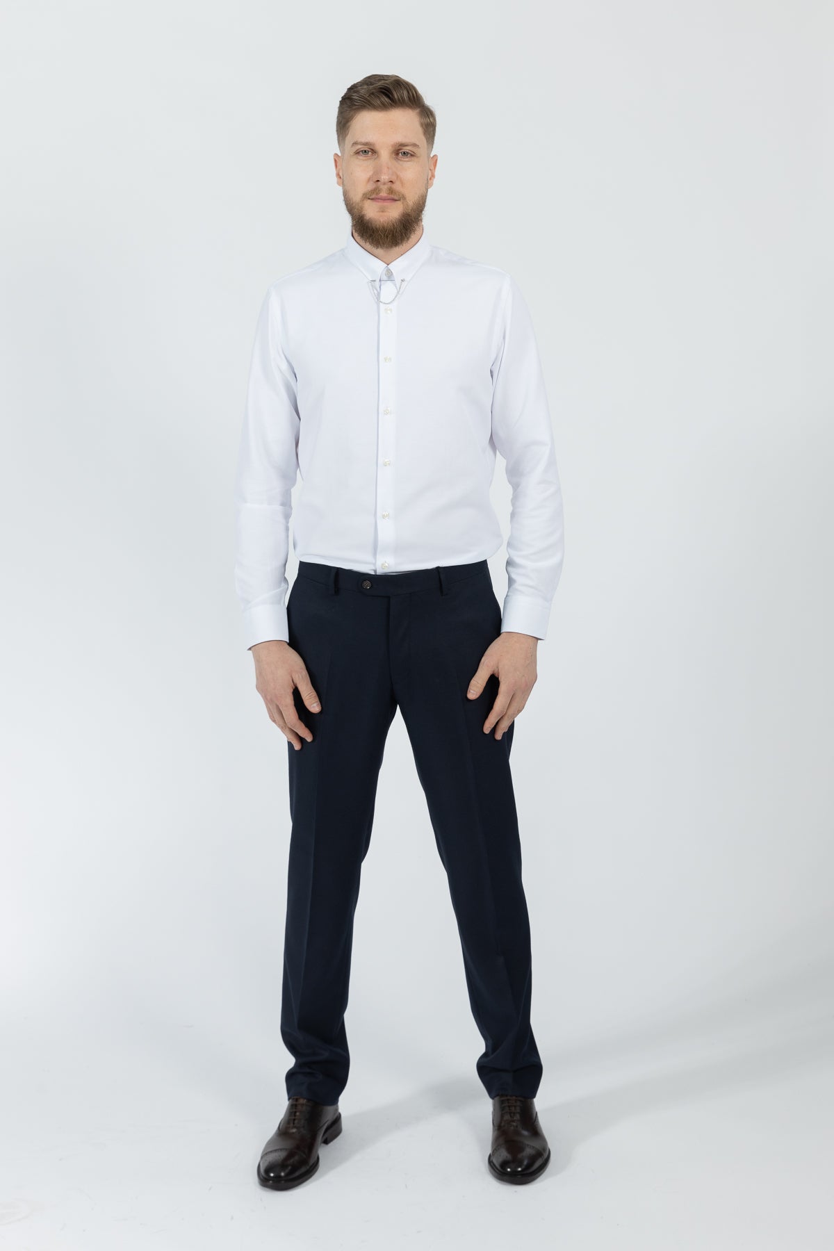 CAMASA SLIM FIT TWN  - Alb