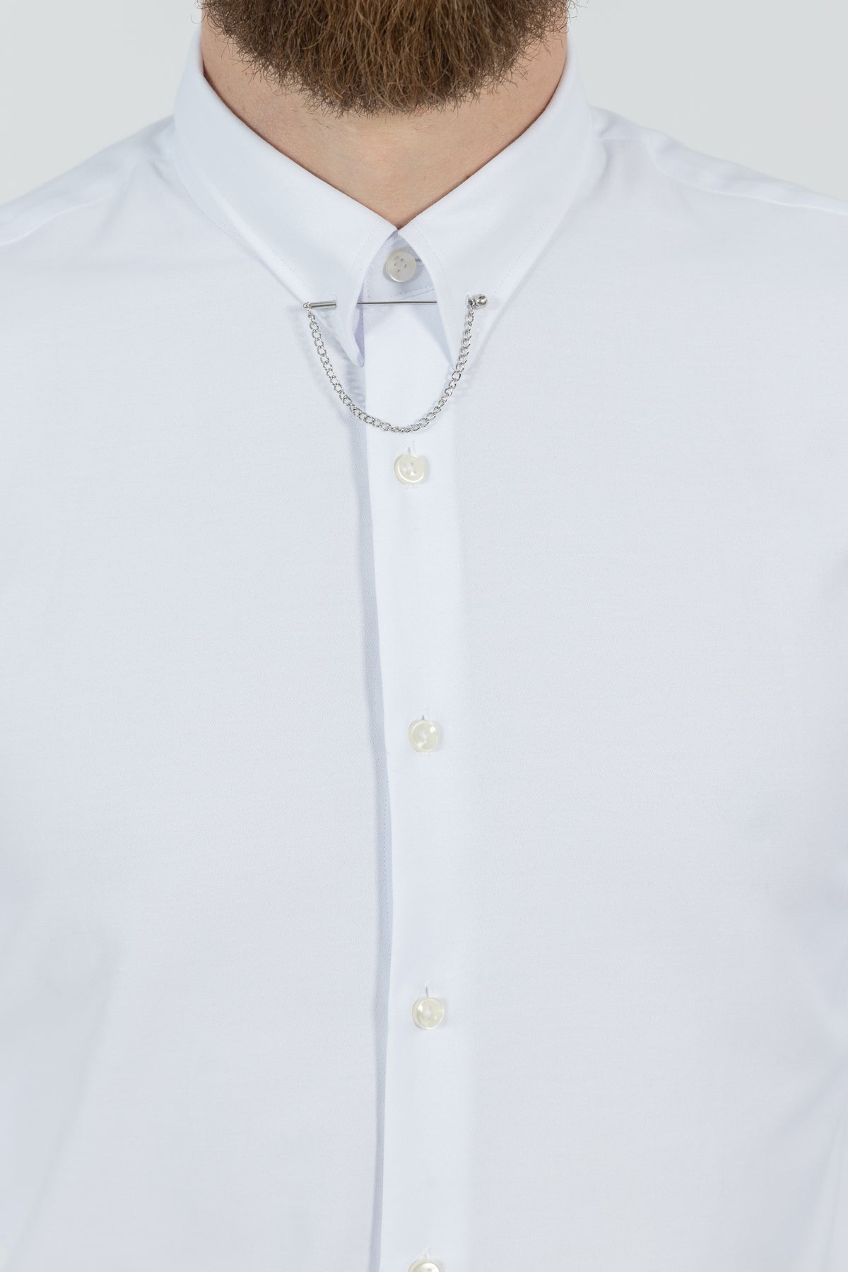 CAMASA SLIM FIT TWN  - Alb