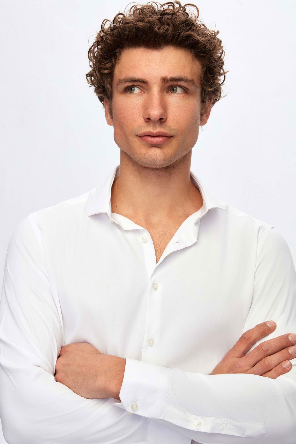 CAMASA SLIM FIT TWN  - Alb