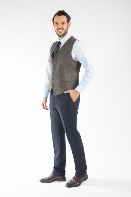 COSTUM CU VESTA BEJ SLIM FIT D'S DAMAT