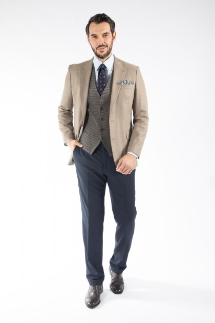 COSTUM CU VESTA BEJ SLIM FIT D'S DAMAT