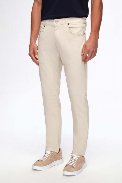 PANTALONI BEJ SLIM FIT D'S DAMAT