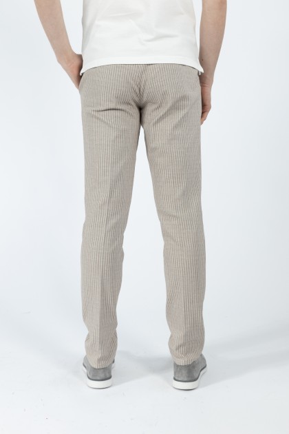 PANTALONI CASUAL BEJ SLIM FIT D'S DAMAT