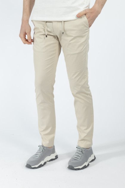 PANTALONI CASUAL BEJ SLIM FIT D'S DAMAT